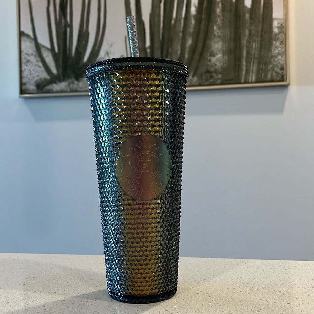 Starbucks ‘20 Fall Black and Gold Iridescent Studded Tumbler, 24 oz, Venti